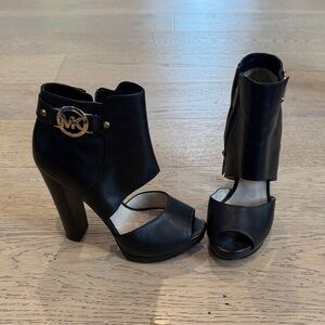 Michael Kors Black Peep-Toe Heeled Boots